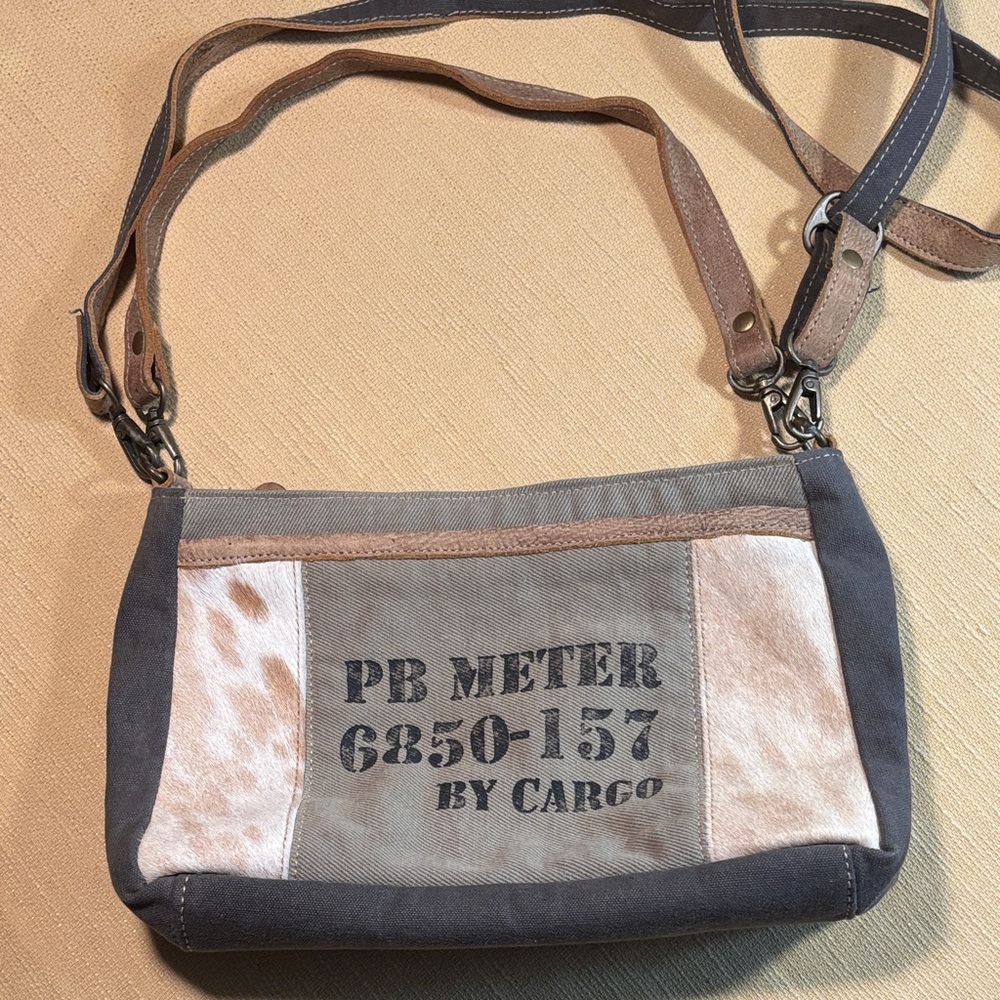 Myra Bag Leather Cotton Crossbody Bag